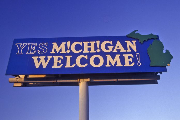Michigan Welcome to Michigan sign