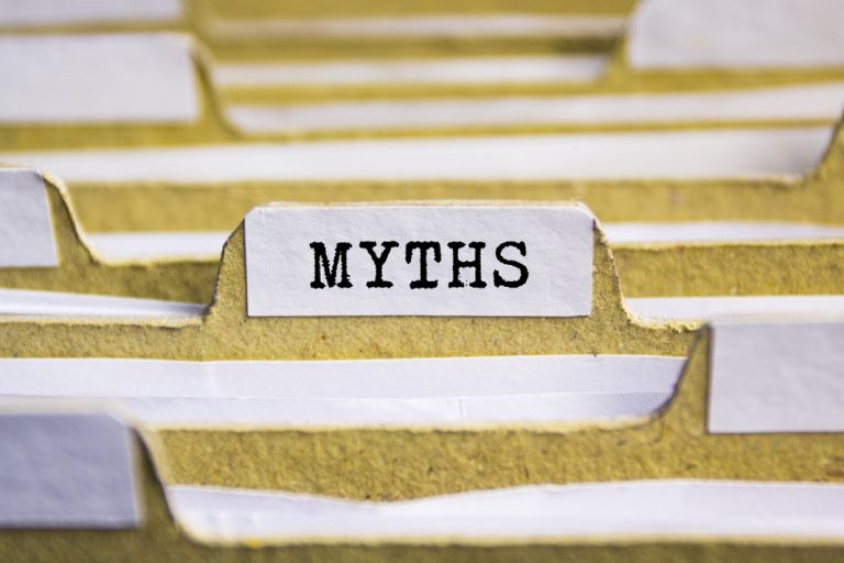 Slotegrator offers operator insights with 10 Myths About Online Gambling e-book Myths word on card index paper