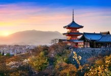 Japan reports record illegal online casino activity in 2024 Kiyomizu temple at sunset in Kyoto, Japan.