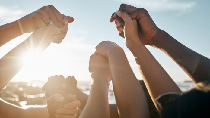 NY sweeps ban Hands in the air together