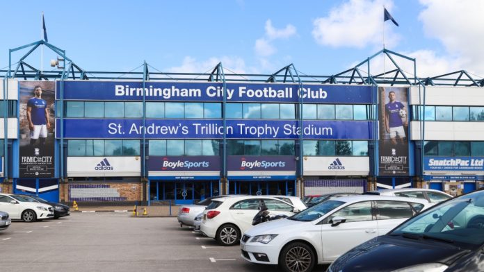 Birmingham CIty x God55 The outside of St Andrews stadium