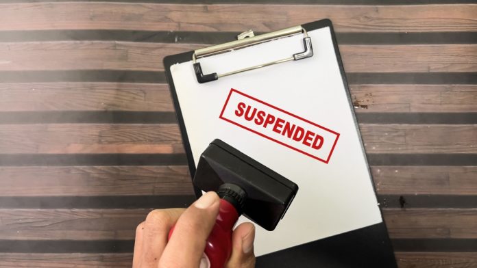 Brazil suspensions Red suspended stamp