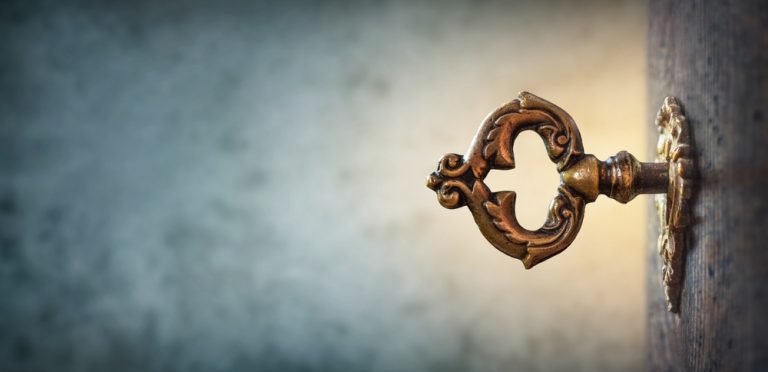 key turning in door