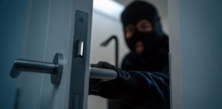 Isle of Man Government warns of criminal infiltration from Southeast Asia A thief in a balaclava sneaks behind a door