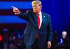Light & Wonder looks to Mexico to divert Trump’s tariff chaos Donald Trump, the man behind the tariff chaos, points into the distance at an event