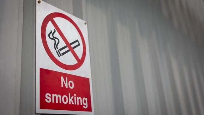 rhode-island-casino-smoking-ban A no smoking sign on a wall, something casino workers in Rhode Island hope to see