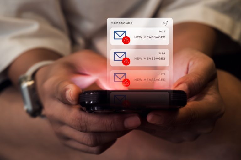 Text spam concept as The Australian Communications and Media Authority has penalised Tabcorp Holdings with a penalty in excess of AUS $4m for spamming VIP players.