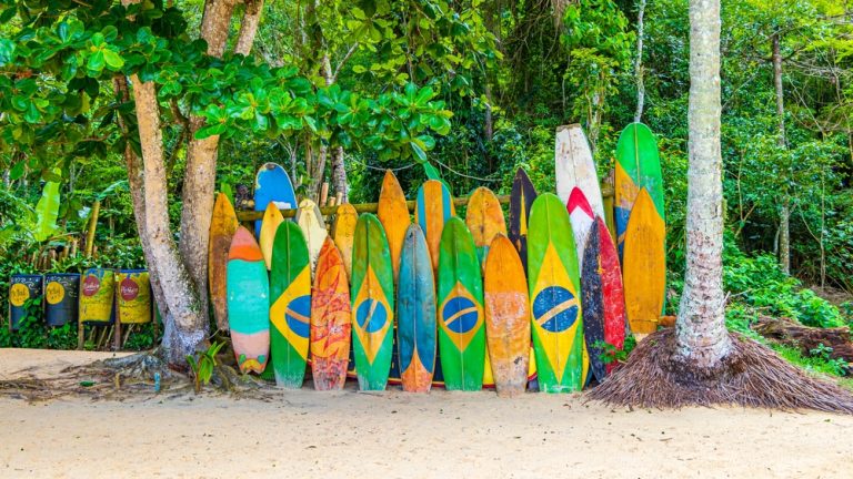 Brazilian flag adorning surfboards