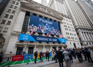 Flutter undergoes commercial leadership consolidation with new UKI CCO Flutter Entertainment logo on NYSE