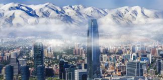 Cultural appreciation to see Habanero stand tall in Latin America Gran Torre Santiago, Chile, as concept of standing tall in Latin America