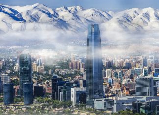 Cultural appreciation to see Habanero stand tall in Latin America Gran Torre Santiago, Chile, as concept of standing tall in Latin America