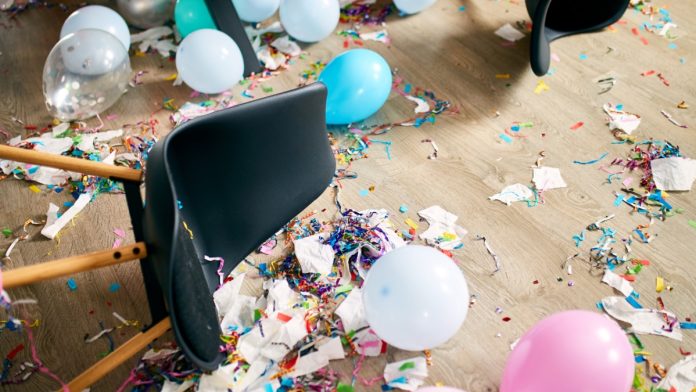 After scenes of a party
