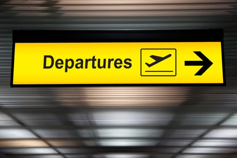 Departure sign