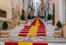 DGOJ : accountability leads Spain’s new Safe Play programme Steps painted in the orange and red colours of the Spanish flag