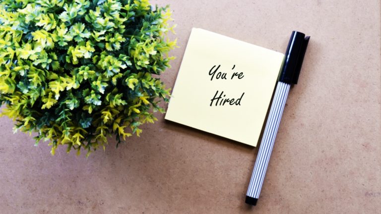 You're hired sign