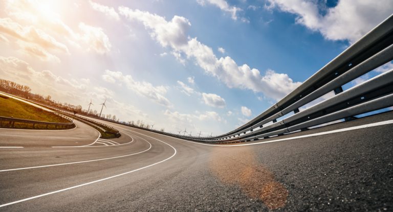 Race track denoting lightning fast