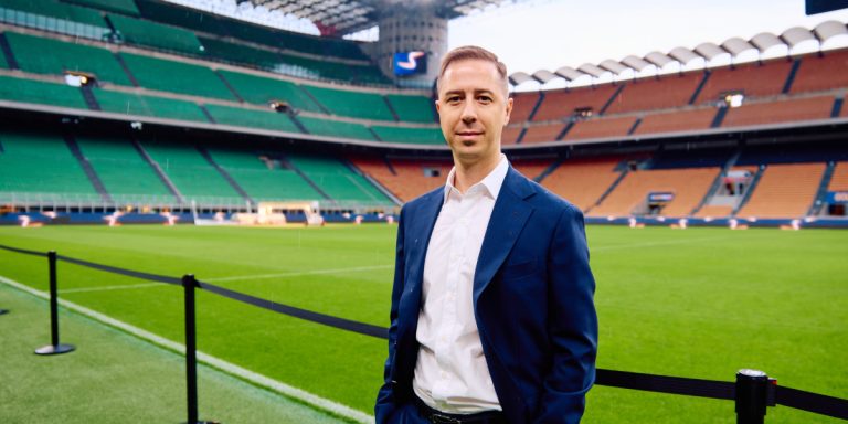 Anton Eshtokin, Chief Marketing Officer at Boomerang Partners, at San Siro Stadium.