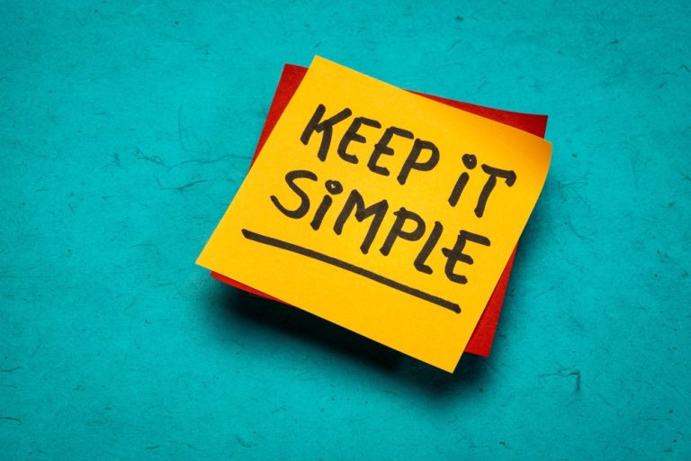 Keep it simple on a postitnote