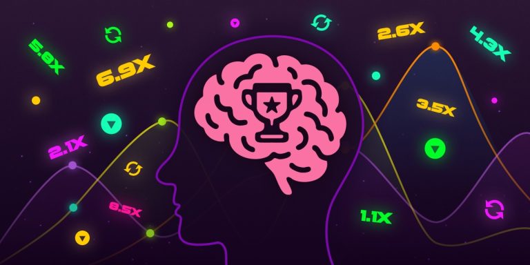 A brain surrounded by mini-games symbols.