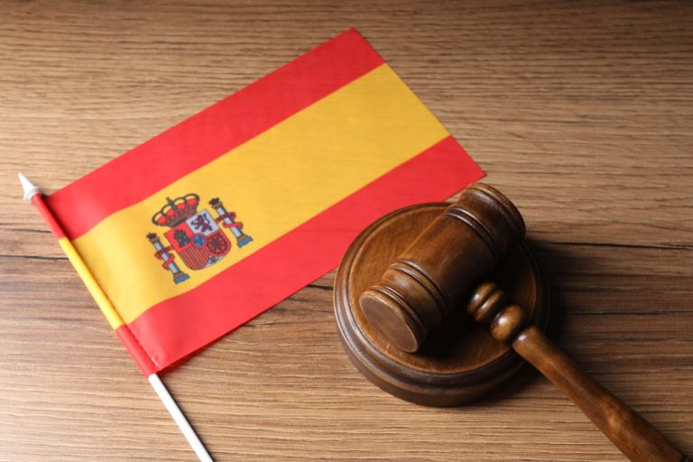 Spain flag and gavel