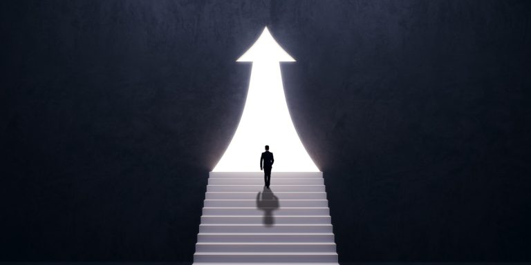 Ebaka Games opens global access with Hub88 integration deal A man and an ascending arrow, to illustrate Ebaka Games opening to new business.