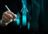 Fincore CPO talks building agile tech for modern gaming A pen draws digital upwards going lines to illustrate Fincore's development.