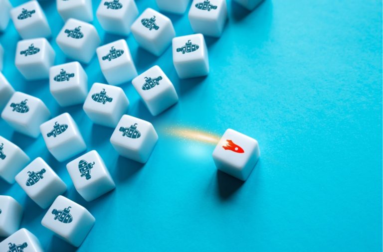 Kanggiten: From B2C roots to a B2B Modular iGaming platform A rocket breaks from a group of submarines, illustrating Kanggiten's evolution.