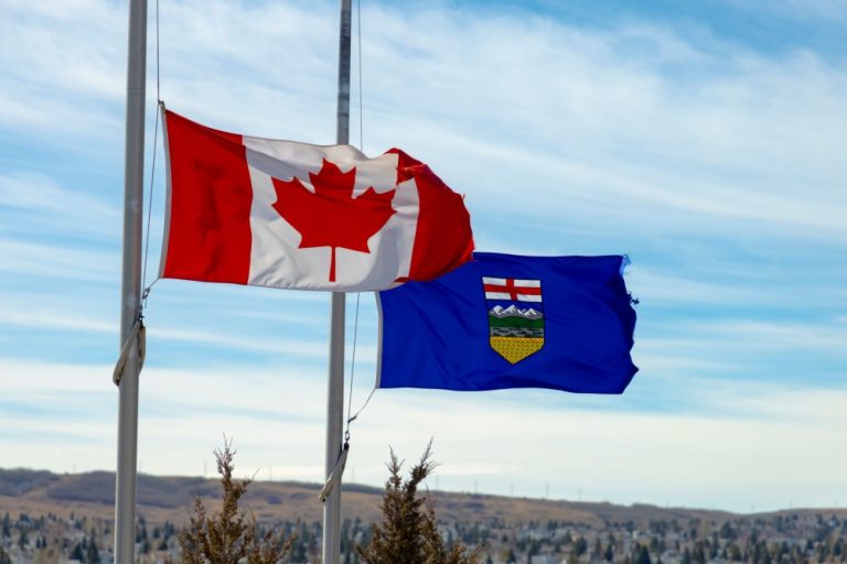 Alberta and Canada flag