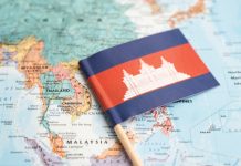 Cambodia moves to bolster reputation with Australia collaboration Mini Cambodia flag on map