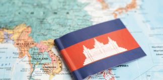 Cambodia moves to bolster reputation with Australia collaboration Mini Cambodia flag on map