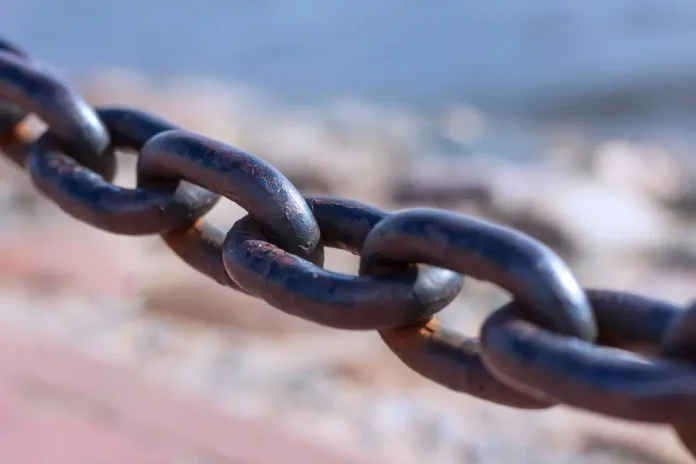 Close up of a length of chain