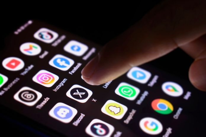 Phone showing social media apps