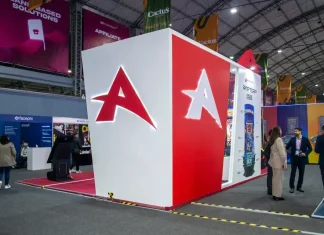 Ainsworth ends hunt for new CEO with familiar face AGT's logo on a stand at an event