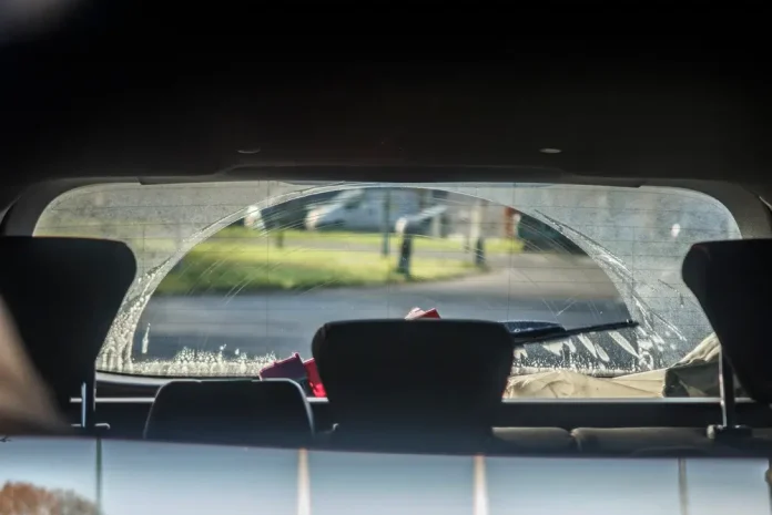 Dirty windscreen with clear back section