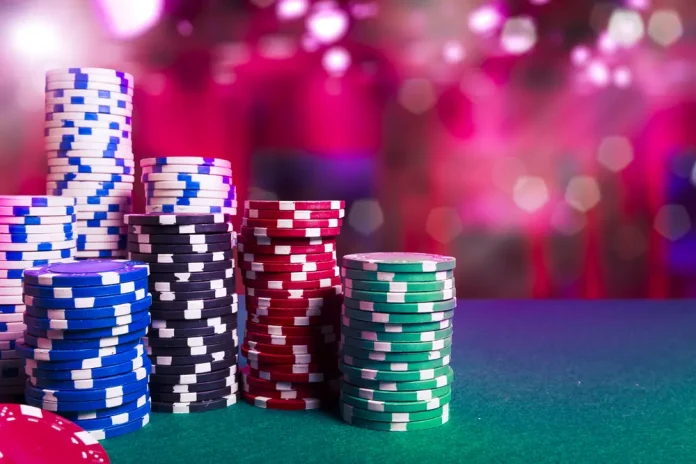Stacks of poker chips