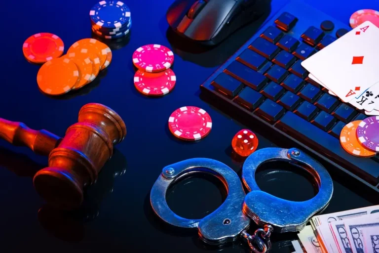 Handcuffs and poker chips