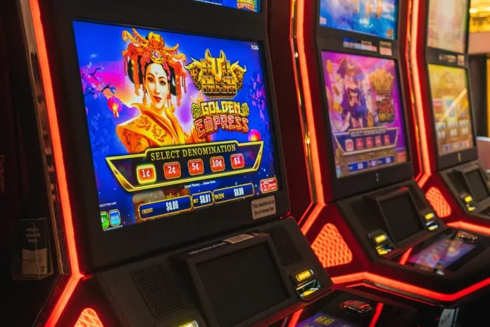 Pokies halve numbers NSW Close up of pokies machine