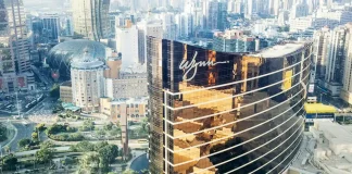 Wynn expects ‘modest delay’ on UAE timeline as Middle East tensions continue Exterior of Wynn Macau