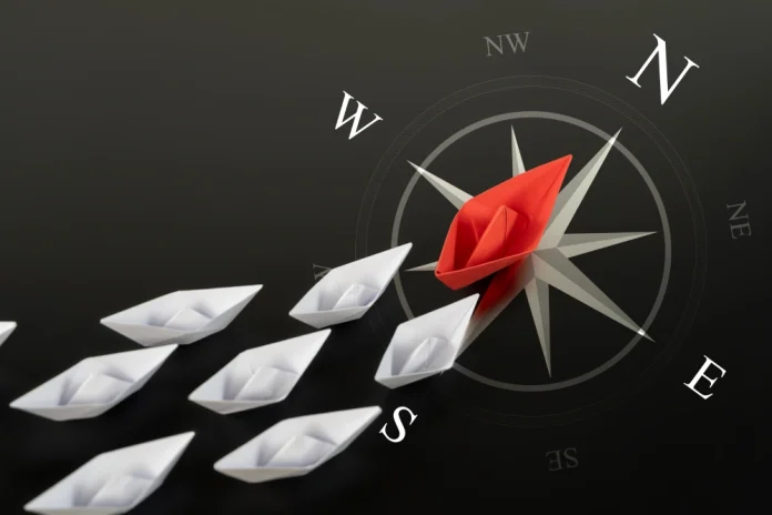 A boat leads others, illustrating Infingame's leadership in LatAm.