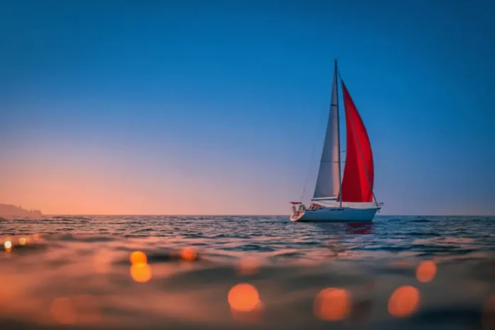 Sail boat on the horizon