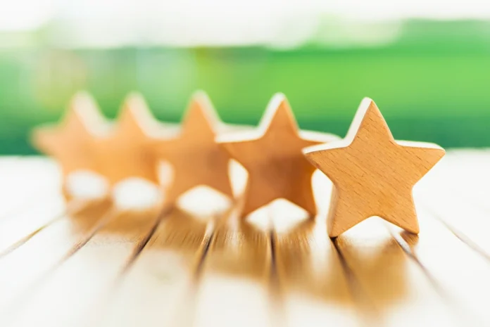 Stars lined up, illustrating casino rankings and their importance.