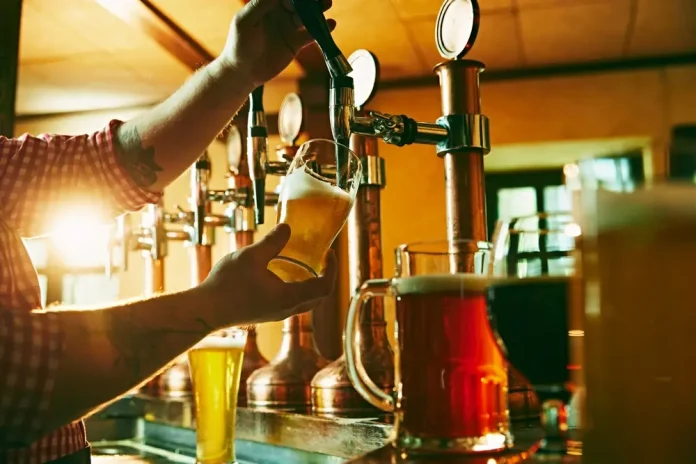 Pint being poured